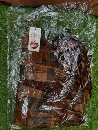 Camiseta y chaleco flecos marrón talla única