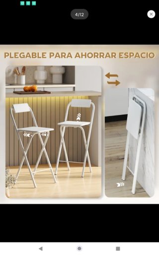 Taburetes Altos Blancos Plegables
