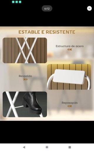 Taburetes Altos Blancos Plegables