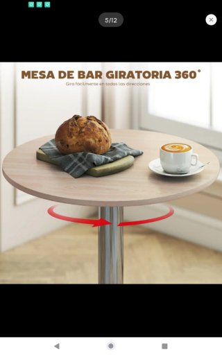 Mesa alta bar regulable madera y metal