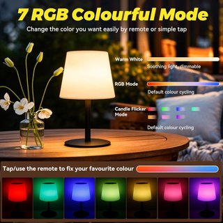 Lampada solare e ricaricabile, RGB bianca Candela