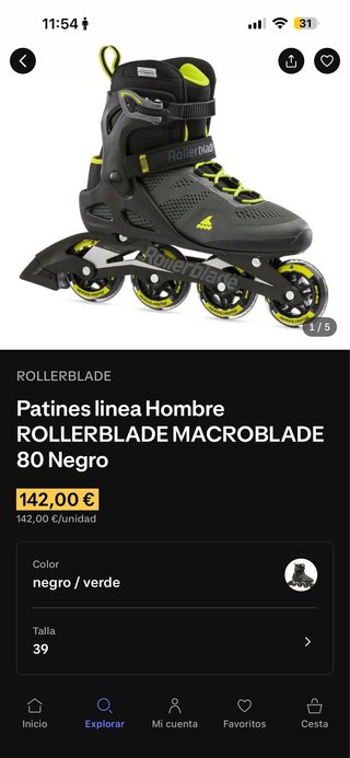 Patines Rollerblade Negros y Verdes
