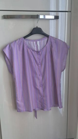 Camicetta sartoria righe viola tg. 44-46