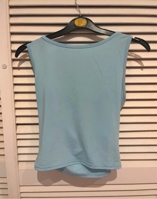 Crop Top camiseta cruzado azul talla S/M nuevo