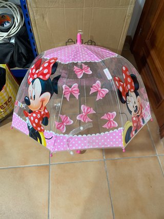Paraguas transparente Minnie Mouse rosa