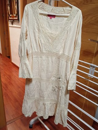 Vestido bohemio beige talla XL
