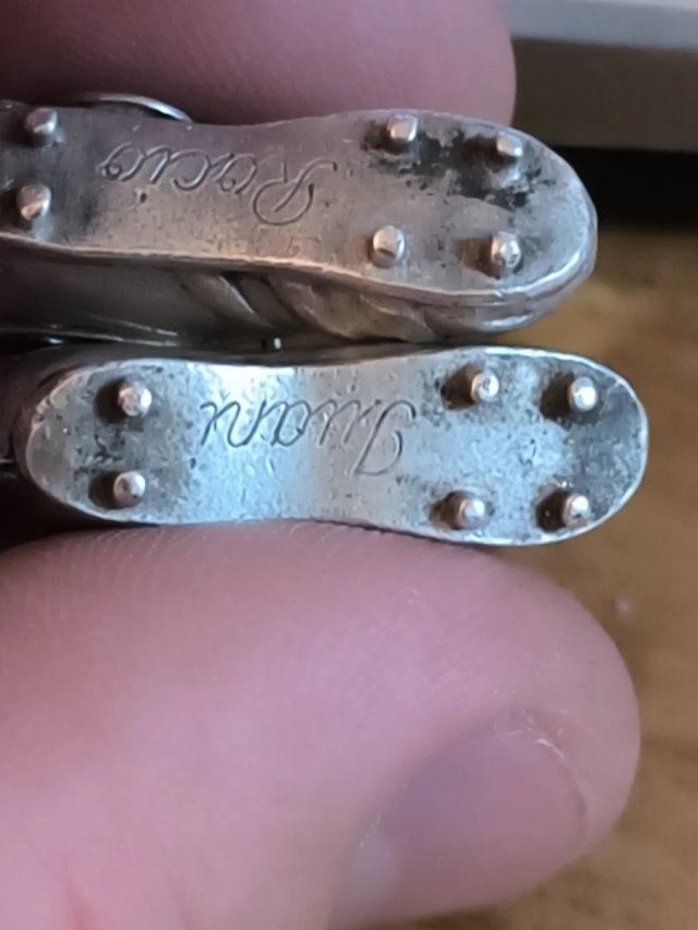 Llavero Plata 925 Botas Fútbol Real Madrid