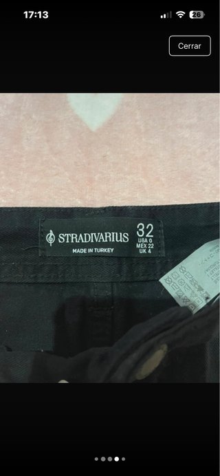 Pantalón Cargo NegroWide Leg Stradivarius Negro 32