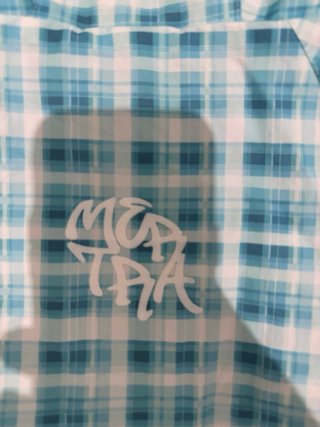 Chaqueta Mertra Mertra cuadros azul cortaviento