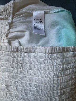 Vestido playero degradado blanco y turquesa