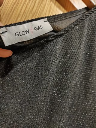 Top brillante un hombro talla única