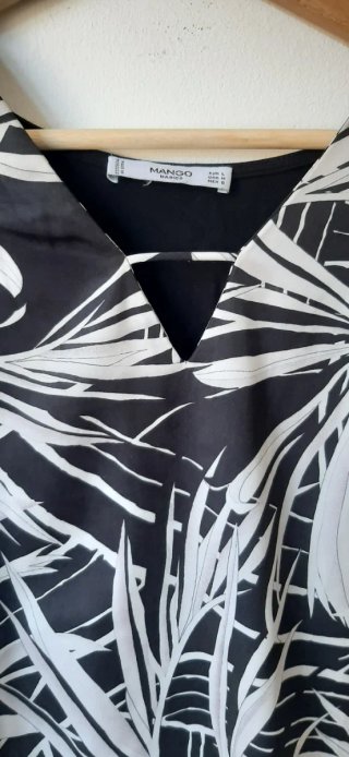 Blusa Mango Talla S Estampado Hojas