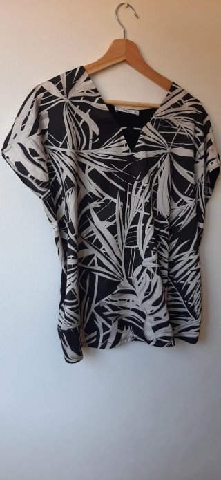 Blusa Mango Talla S Estampado Hojas