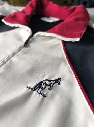 Chaqueta Australian Vintage Blanca Azul Retro