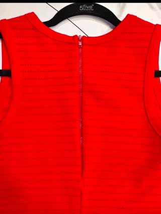 Vestido S Stradivarius Naranja/Rojo