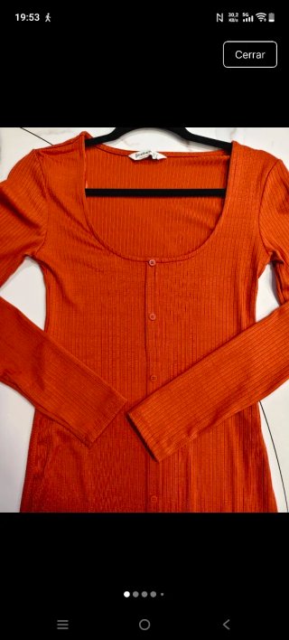 Vestido S Stradivarius Naranja/Rojo