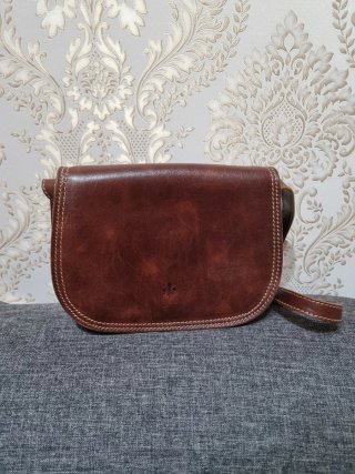 Borsa a tracolla in pelle marrone