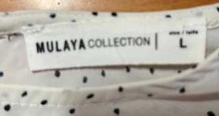 Blusa Mulaya Topos Blanca Talla L