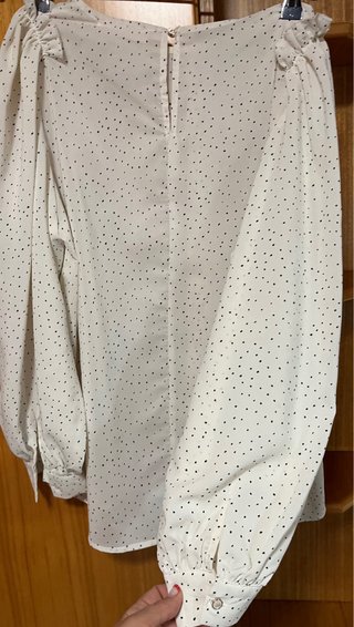 Blusa Mulaya Topos Blanca Talla L