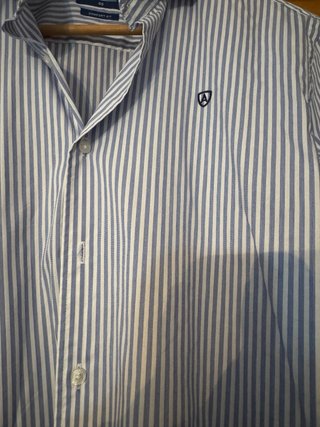 Camisa Rayas Azul Talla 40 Alvaro Moreno