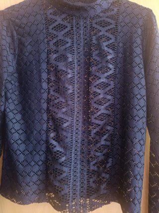 Blusa Zara azul encaje