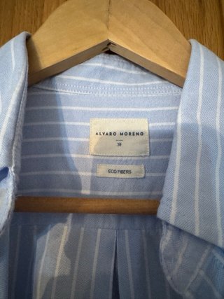 Camisa Rayas Azul Talla M Alvaro Moreno