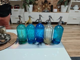 Sifón antiguo grabado al ácido