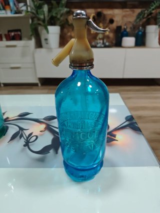 Sifón antiguo grabado al ácido