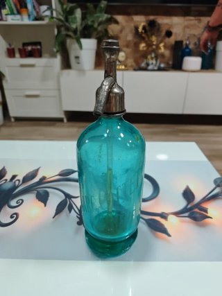 Sifón antiguo grabado al ácido