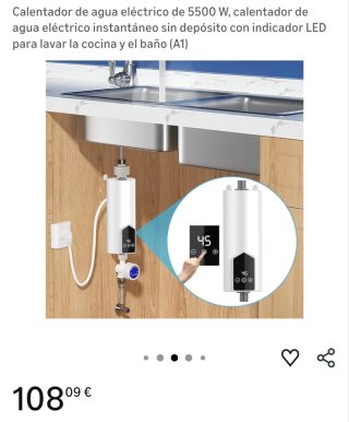 Calentador agua eléctrico 5500W LED