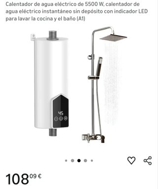 Calentador agua eléctrico 5500W LED
