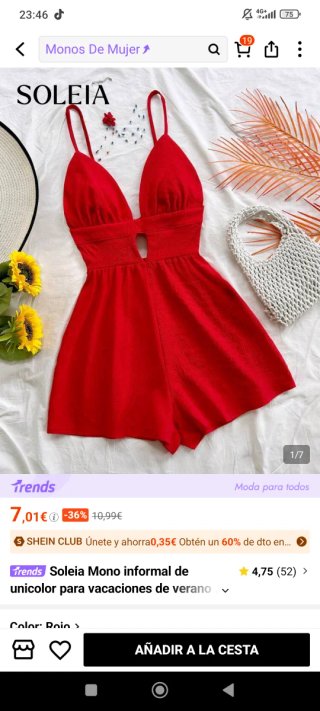 Enterizo SOLEIA rojo talla única