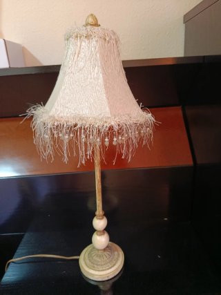 Coppia di Lampade Beige e Marrone