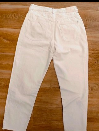 Vaqueros Zara Mon Fit Blancos Talla XL