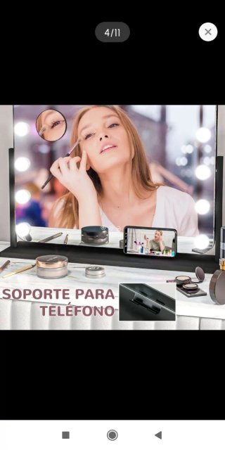 Specchio da trucco LED rotante a 360°