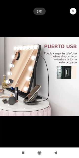 Specchio da trucco LED rotante a 360°