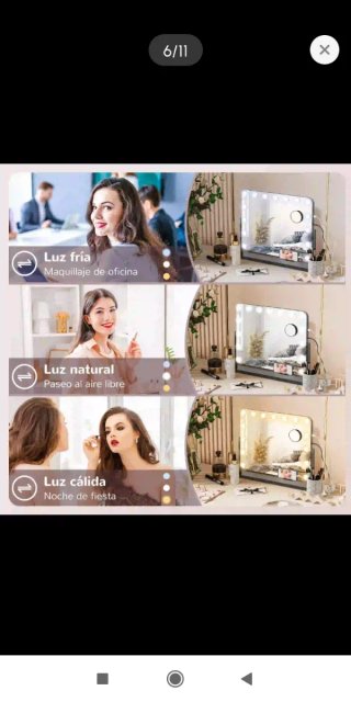 Specchio da trucco LED rotante a 360°