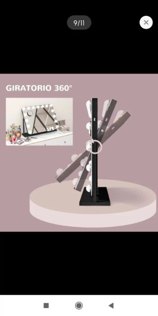 Specchio da trucco LED rotante a 360°