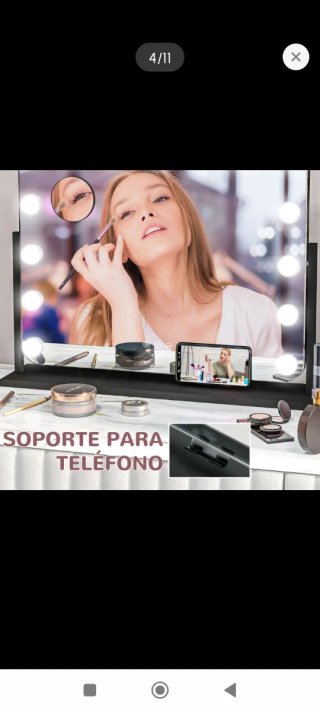 Specchio da trucco girevole con luce e USB