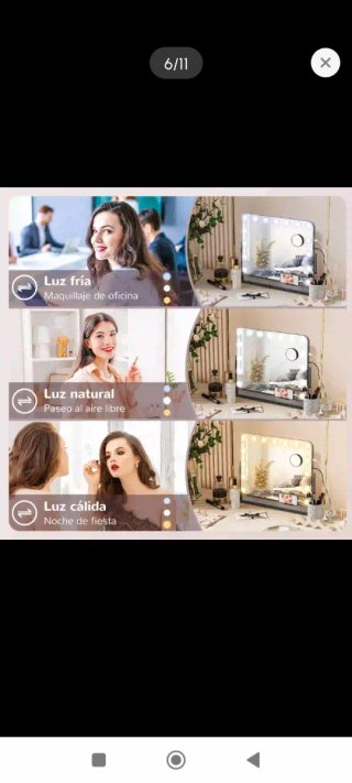 Specchio da trucco girevole con luce e USB