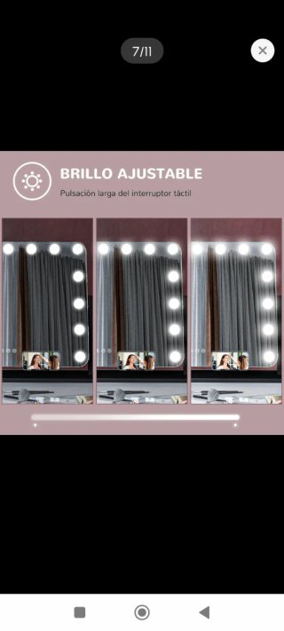 Specchio da trucco girevole con luce e USB