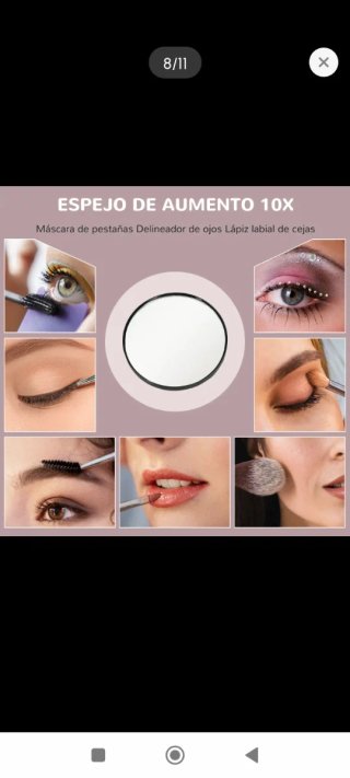 Specchio da trucco girevole con luce e USB