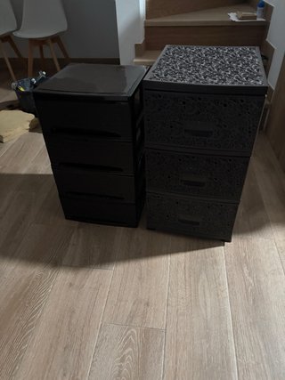 Cajoneras de plástico marrones (2 unidades)