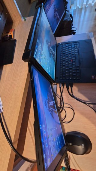 Monitor portátil triple para portátil