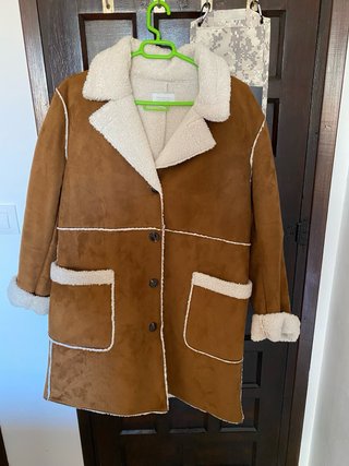 Chaqueta ante y borreguito marrón