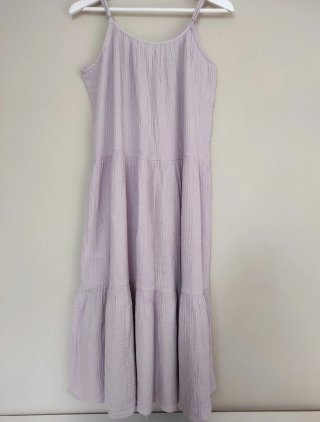 Vestido largo de algodón morado