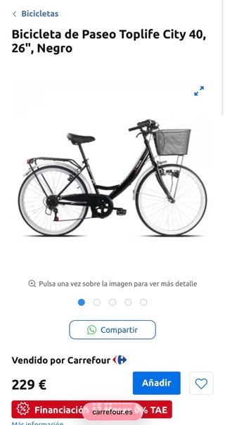 Bici paseo Toplife City 40 26” + silla bebé