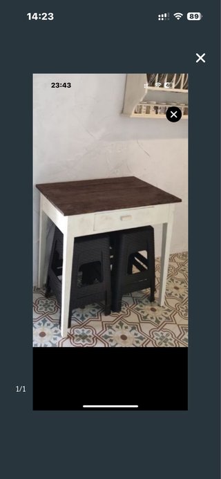Mesa tocinera antigua madera y cajón