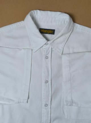 Camisa Wrangler Blanca Manga Corta Texturizada