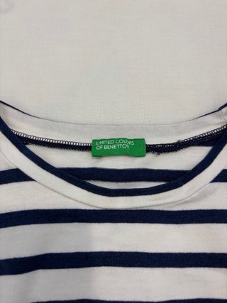 Camisa Benetton Rayas Azul y Blanco